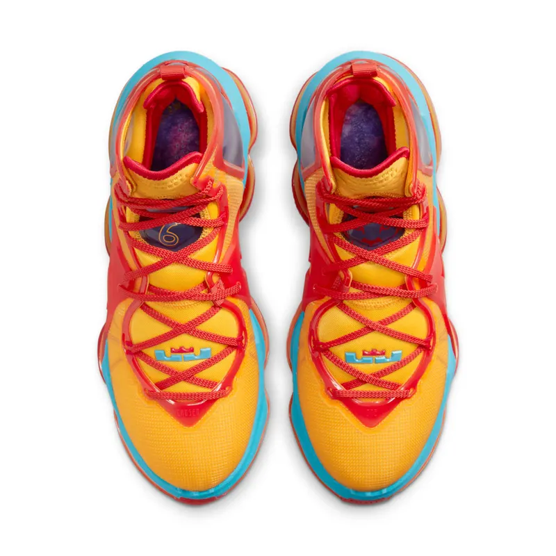 LeBron 19 Orange – “Mantra Orange / University Gold / University Red / Light Blue Fury” (DC9338-800)