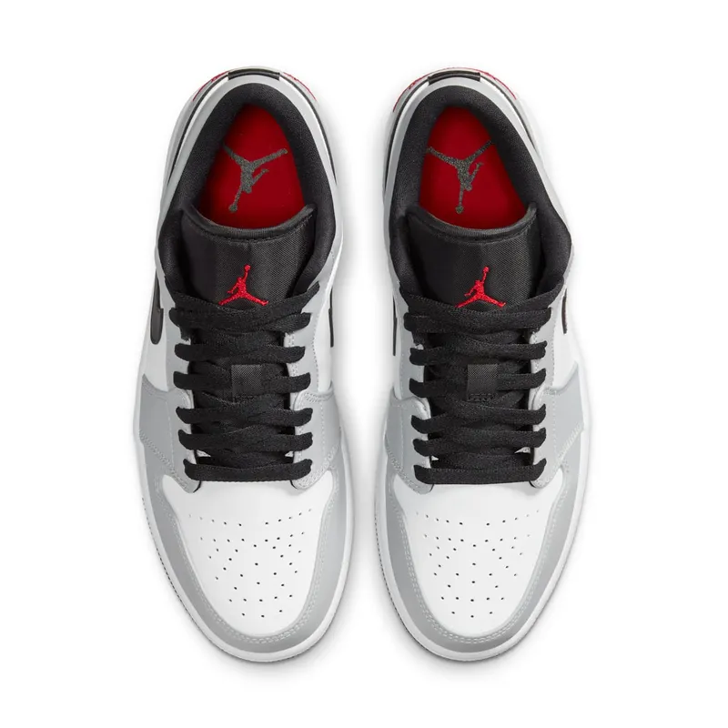 Jordan 1 Low Light Smoke Grey Light Solar Flare Heather/White-Black-Gym Red (553558-030)