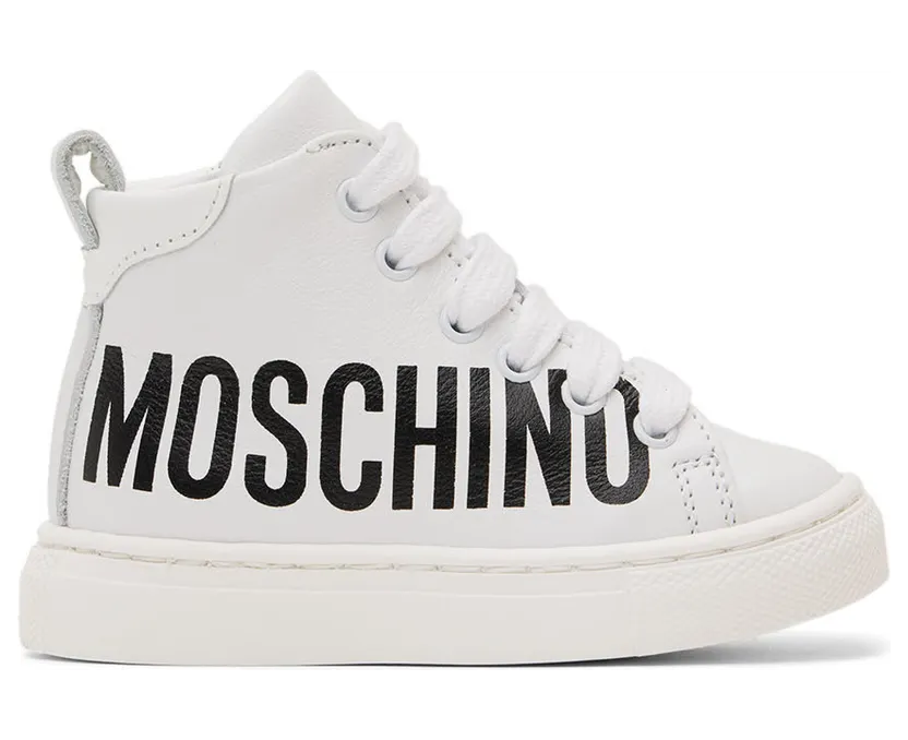 Moschino Baby White Maxi Logo Sneakers (71682)