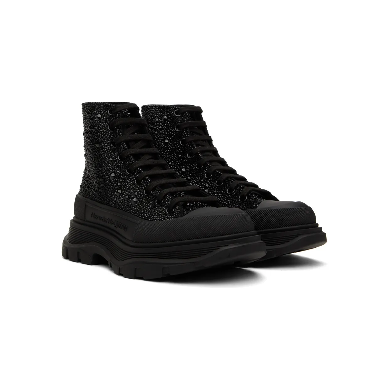 Alexander McQueen Black Stud High-Top Sneakers (688538WHCEJ) (4)