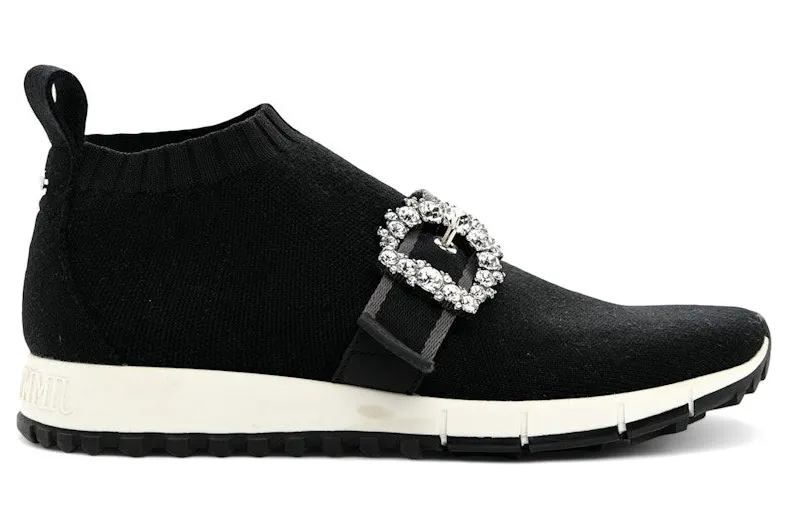 Jimmy Choo Knit Crystal Cheri Oakland Sneaker Black Crystal (OAKLAND OKCB)