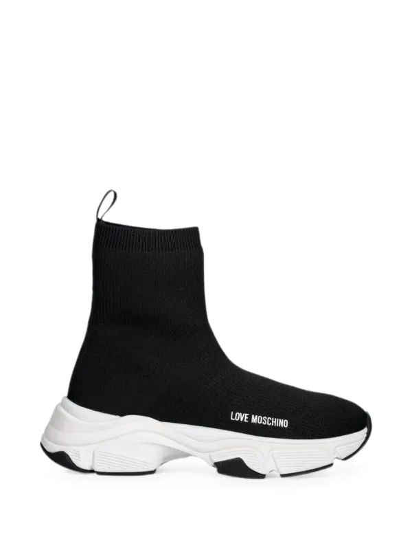 Love Moschino Sock-Sneakers mit Logo-Print – Schwarz (JA15386G1OIY8)