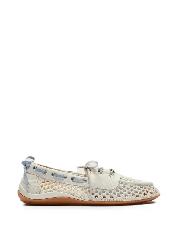 LILI CURIA Mara crochet-knit boat shoes – Beige (LC61031)