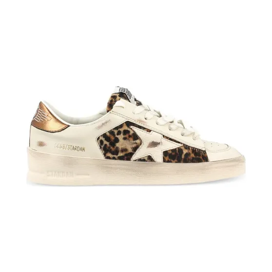Golden Goose Stardan White Leopard Pony