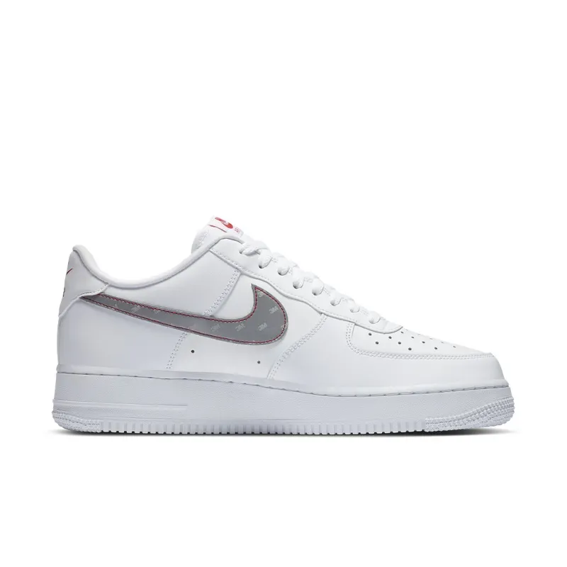 Nike Air Force 1 Low 3M Swoosh White White/Metallic Silver-Total Orange-White (CT2296-100)