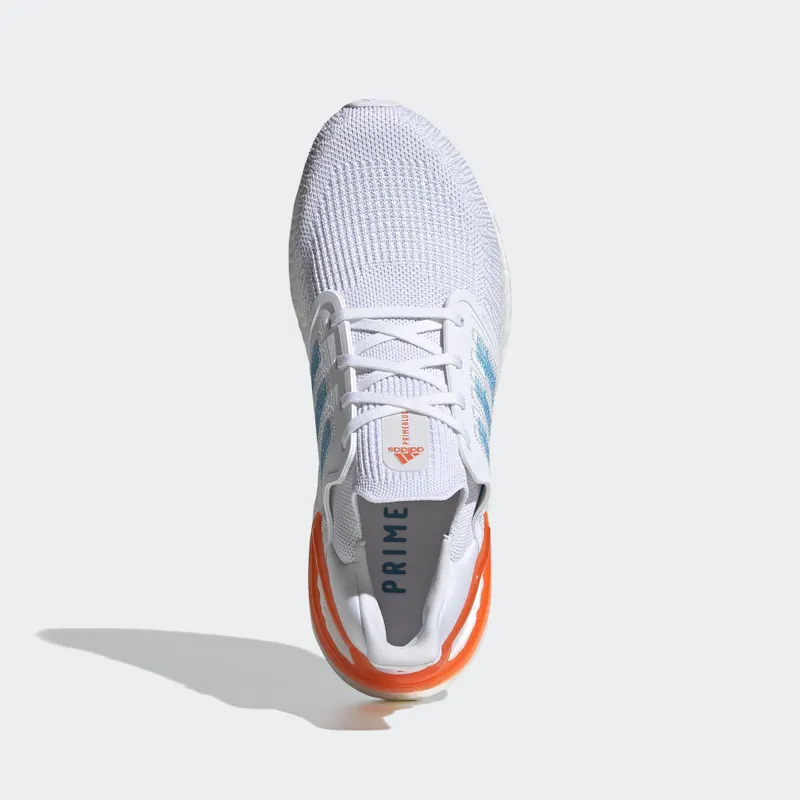 adidas Ultra Boost 20 White Sharp Blue True Orange Footwear White/Sharp Blue/True Orange (EG0768)
