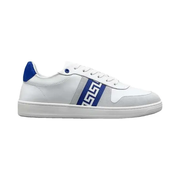 Versace Leather Low Top White Grey Blue (1011938 1A08931 2W870)