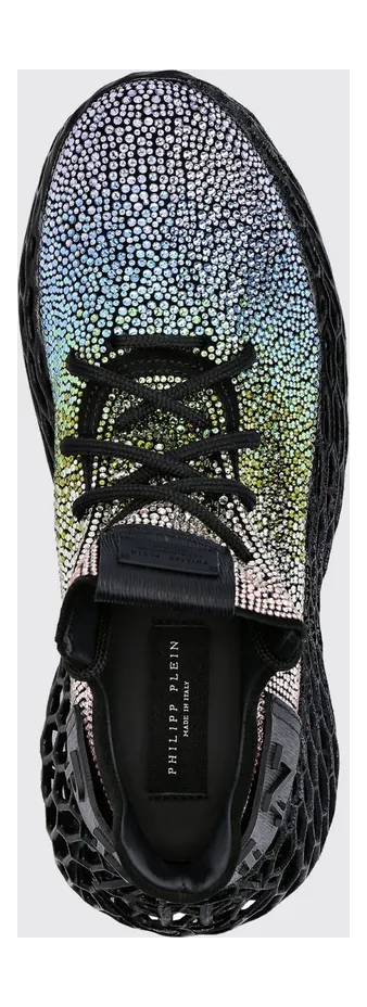 Philipp plein Low-Top Leather Sneakers with Embroidery and Rhinestone Applications Multicolor (PAASWSC2068PCO058N21) (2)