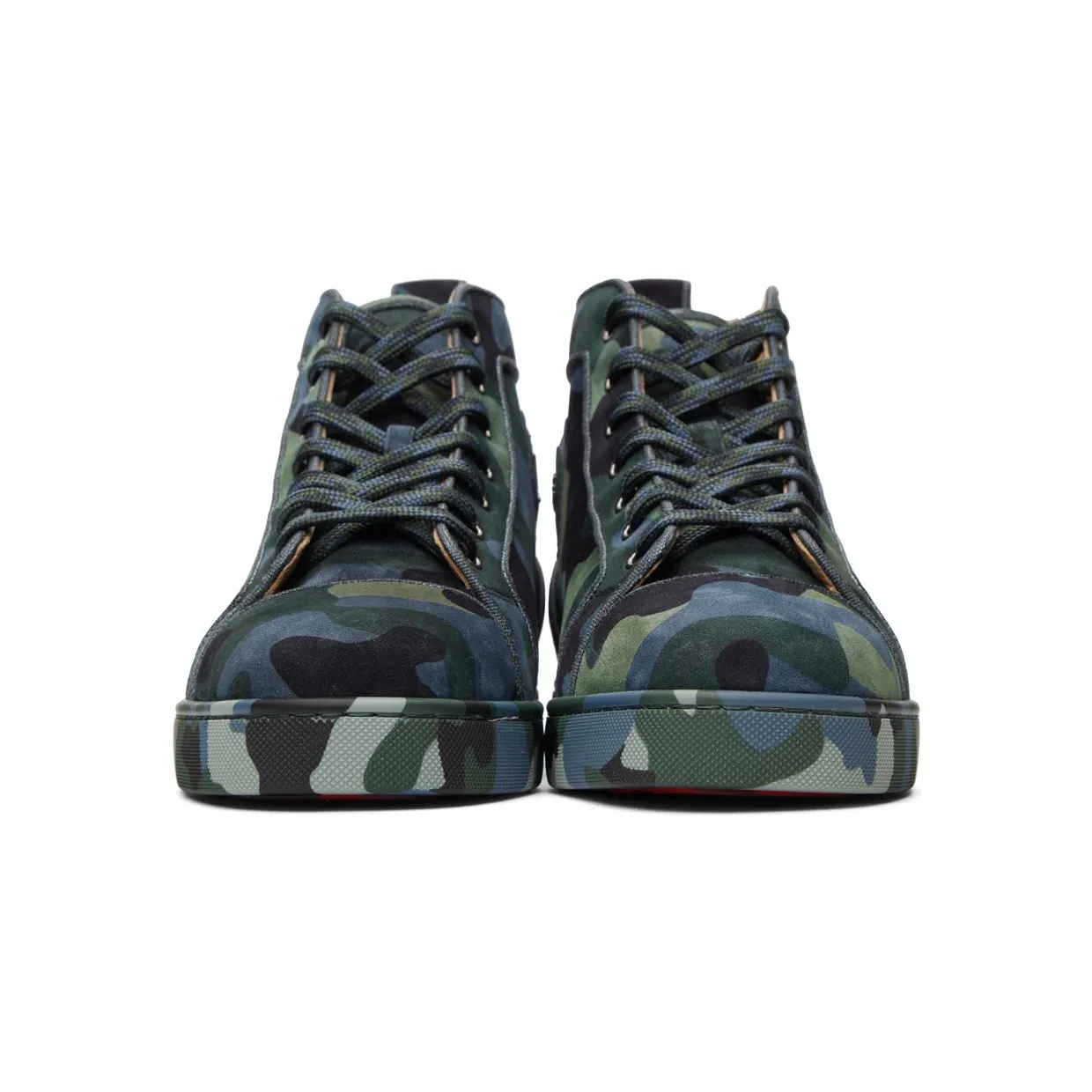 Christian Louboutin Blue & Green Louis Orlato Flat High-Top Sneakers (1220592) (2)