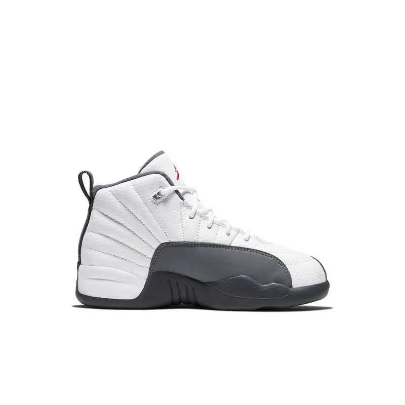 Jordan 12 Retro White Dark Grey (PS) White/Dark Grey-Gym Red (151186-160)