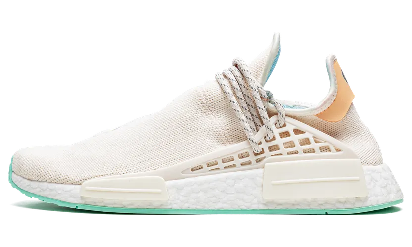 adidas NMD HU Pharrell NERD Chalk White – “Chalk / Clear Mint / Glow Orange / Icy Blue““`” (GW0246)