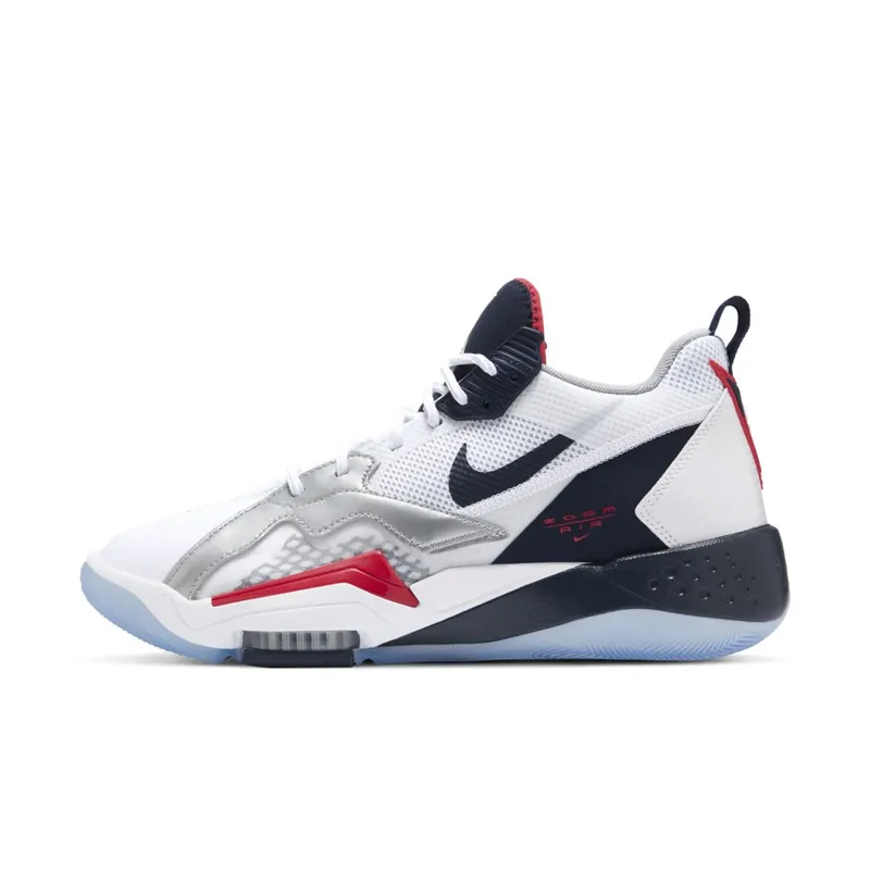 Jordan Zoom 92 Olympic White/Obsidian-True Red-Metallic Silver (CK9183-101)