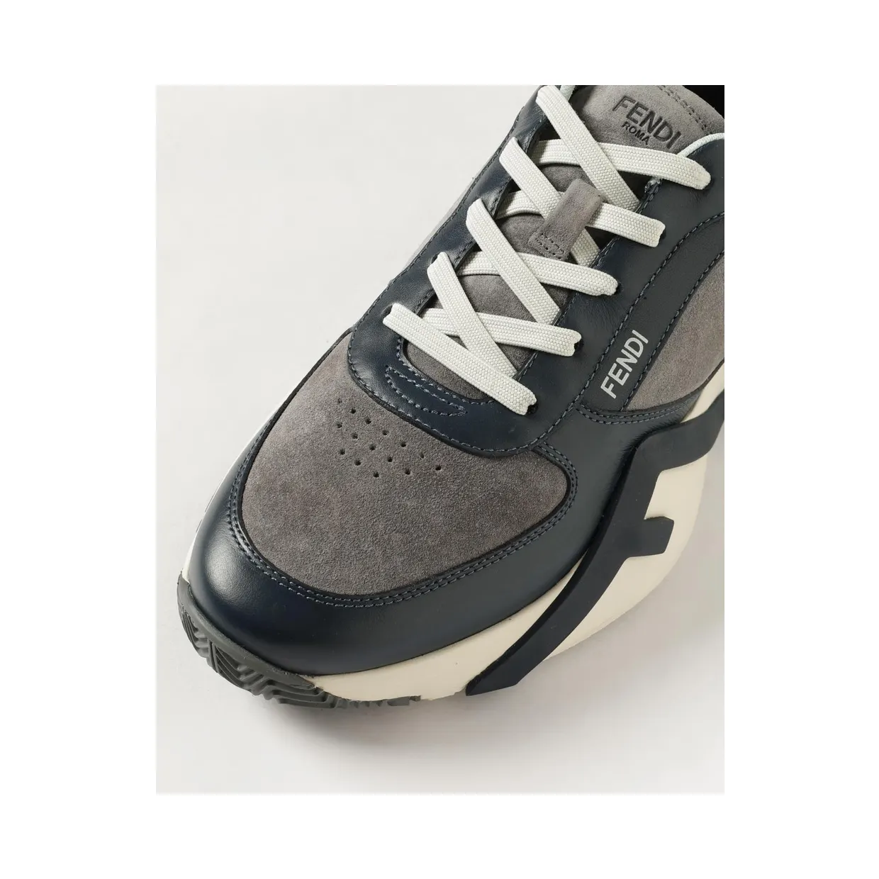 Fendi Flow Low-Top Sneakers in Suede and Smooth Calf Leather Blue (7E1925AY1WF1WPE) (3)