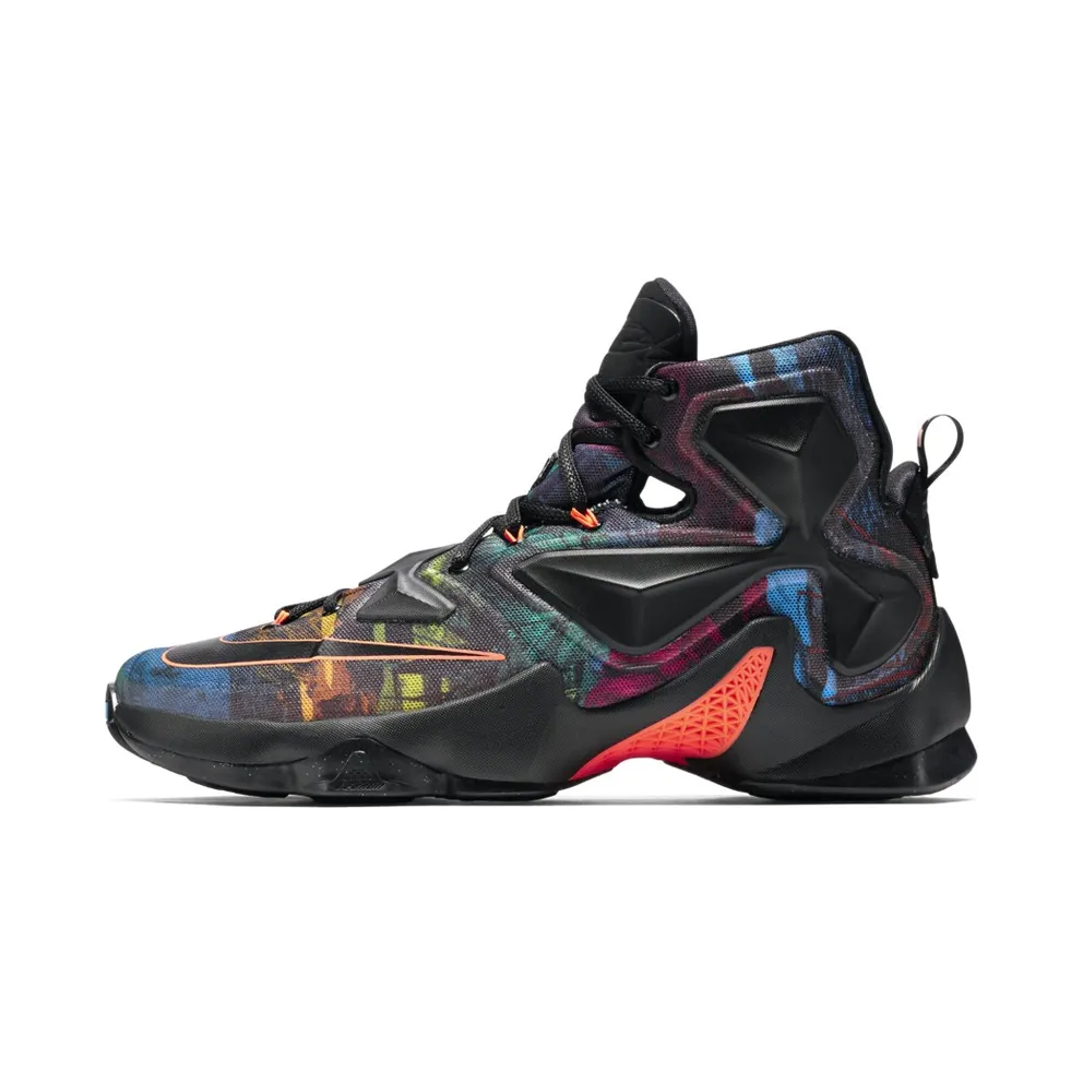 Nike LeBron 13 Akronite Black/Black-Hyper Orange-Blue Lagoon (807219-008)