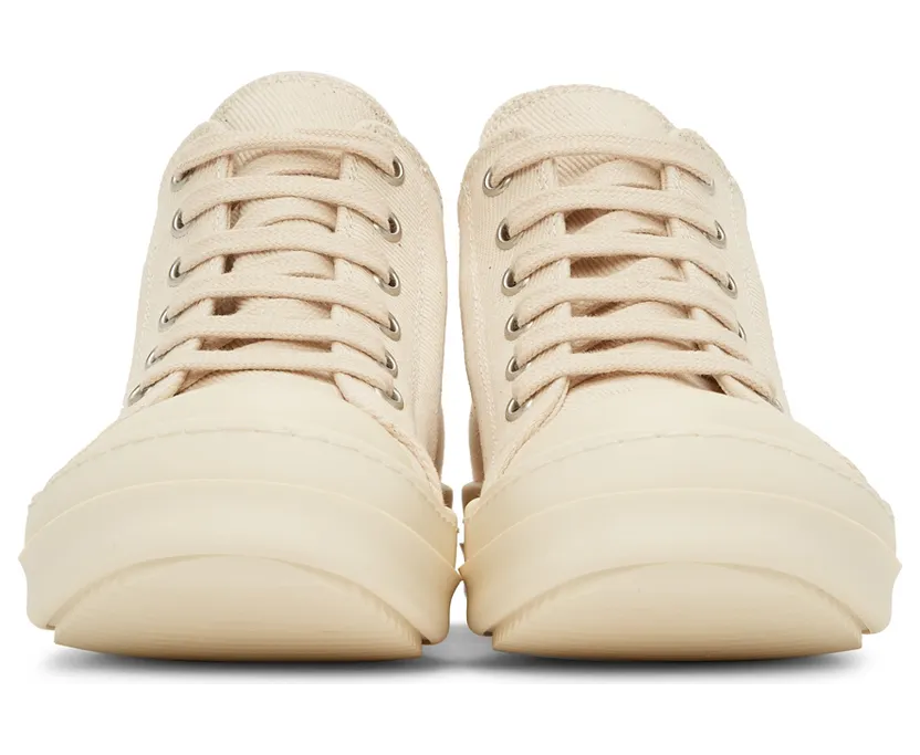Rick Owens Drkshdw Off-White Denim Low Sneakers (DS01B7802 DMN) (2)