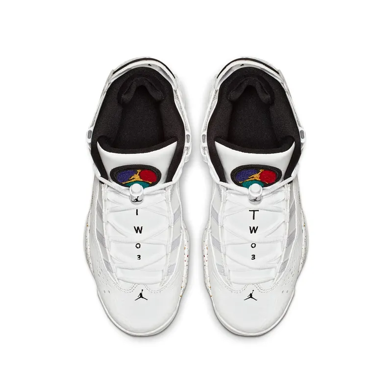 Jordan 6 Rings Confetti (GS) White/Black-White-Grey Fog (323419-100)