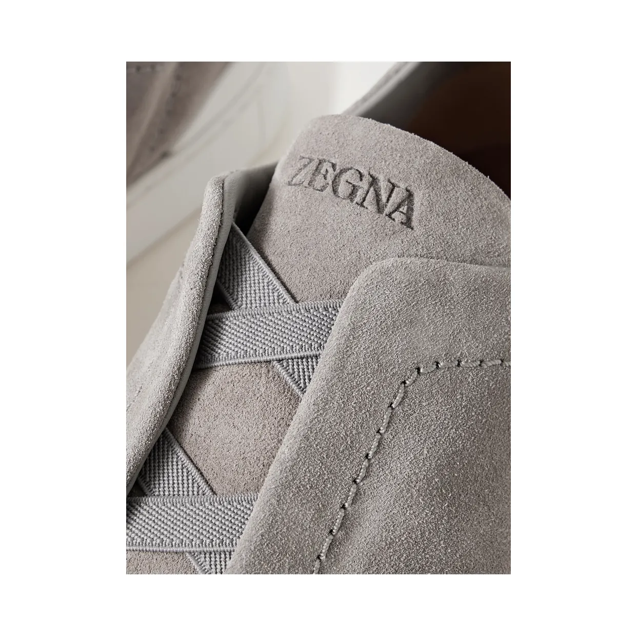 Zegna Triple Stitch™ Suede Slip-On Sneakers Gray (LHSOY) (6)
