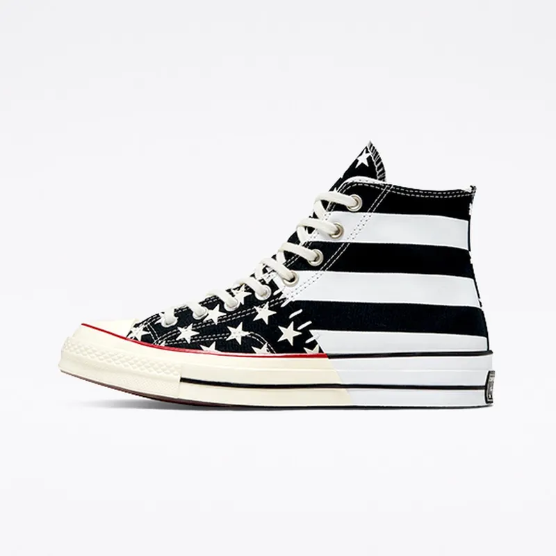 Converse Chuck 70 Archive Restructured Hi American Flag Black White Black/White-Egret (166425C)