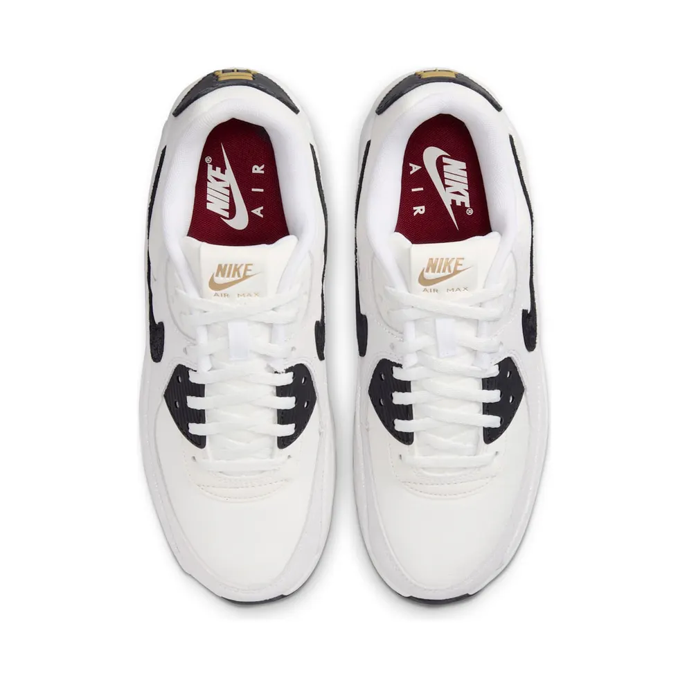 Nike Air Max 90 LV8 White Metallic Gold Black (HQ3497-100)