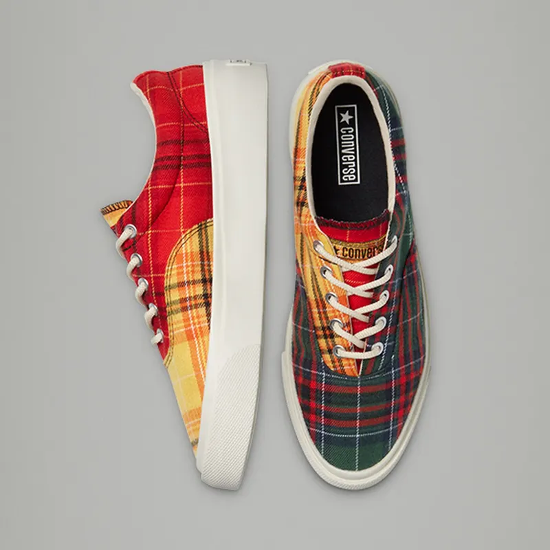 Converse Skid Grip Ox Twisted Plaid Egret/Multi-Egret (169218C)
