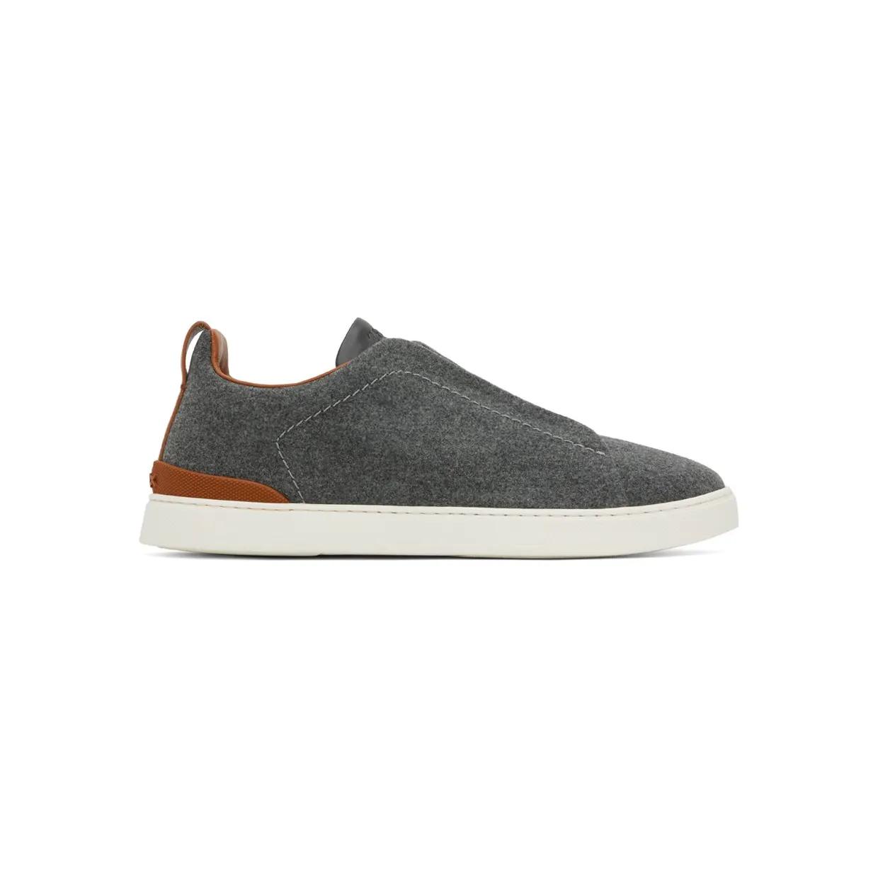 ZEGNA Gray & Brown Triple Stitch SGI (LHUTE-S5005Z)