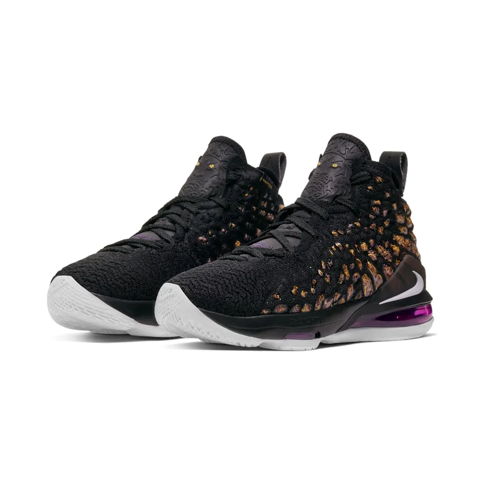 Nike LeBron 17 Lakers (GS) Black/White-Eggplant-Amarillo (BQ5594-004)