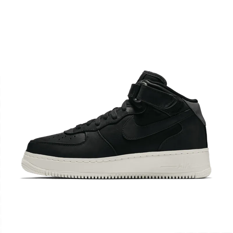 Nike Air Force 1 Mid Black Sail (Lab) Black/Black-Black-Sail (905619-001)
