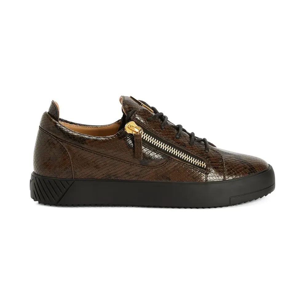 Giuseppe Zanotti Frankie Sneakers mit doppeltem Reißverschluss – Braun (RU20079H04)
