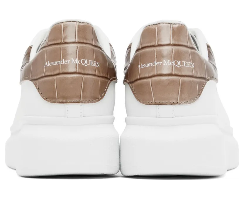 Alexander McQueen White & Brown Oversized Low-Top Sneakers (553770WICG6) (2)