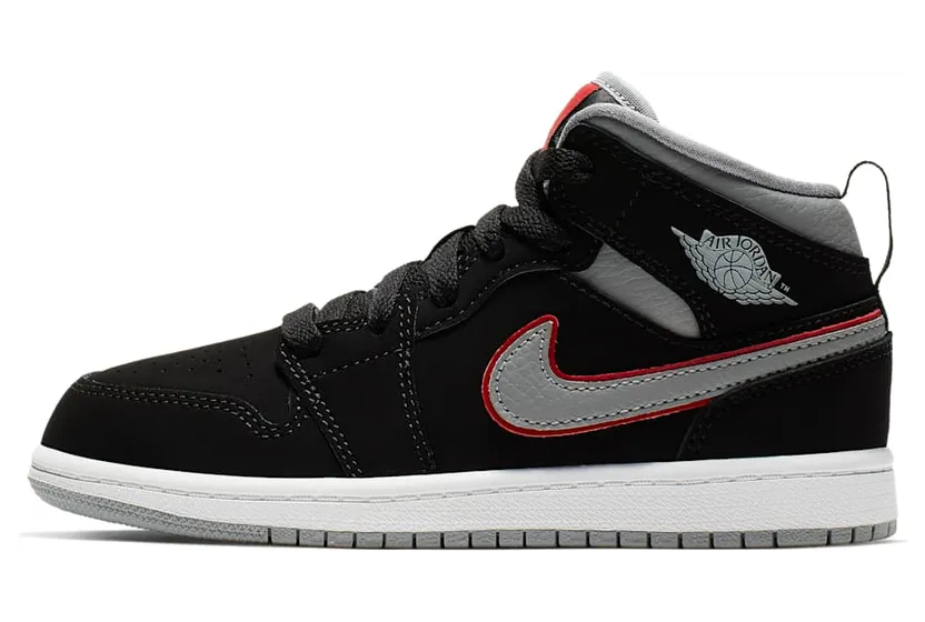 Air Jordan 1 Mid PS ‘Black Particle Grey’ “Black / White / Gym Red / Particle Grey” (640734-060)