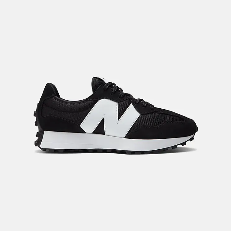 New Balance 327 Black White N Logo (MS327CBW)