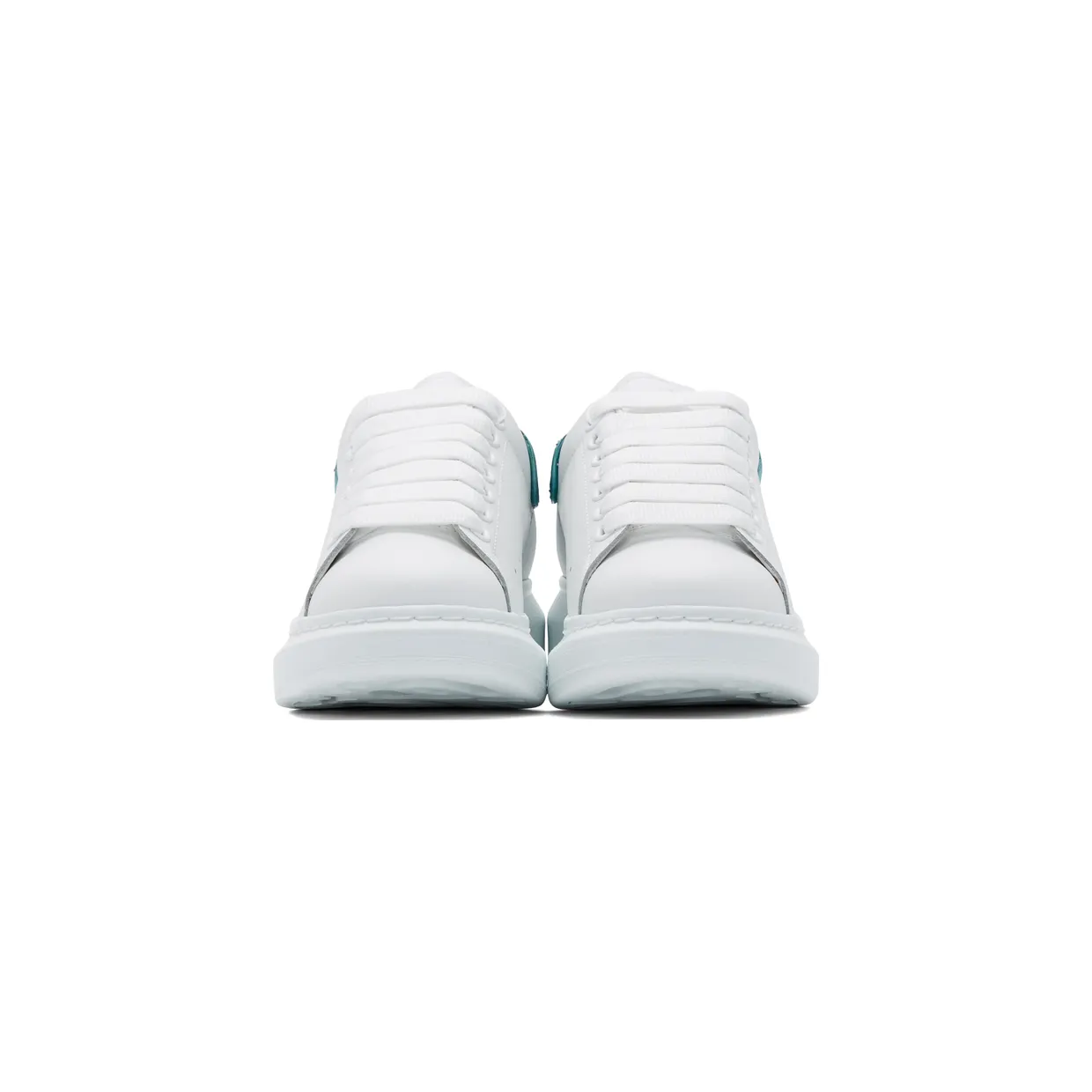 Alexander McQueen White & Blue Glitter Oversized Sneakers (558945WHNBK) (2)