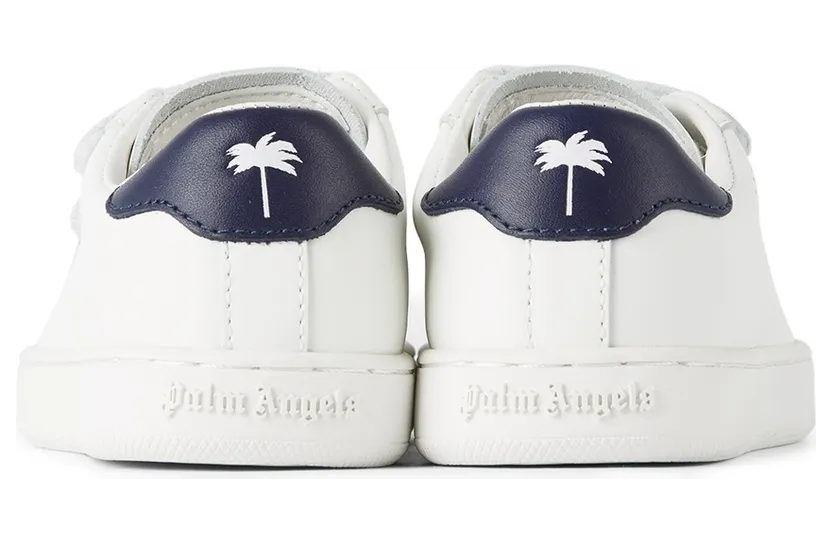 Palm Angels Kids White & Navy New Tennis Sneakers (PBIA006F21LEA0010146) (2)