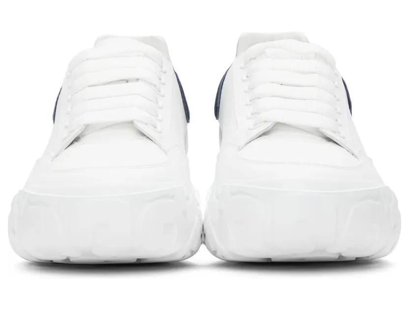 Alexander McQueen White & Blue New Court Sneakers (634619WIA9A) (2)