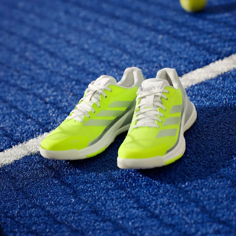 Adidas Crazyquick Lightstrike Padel Shoes Lucid Lemon / Silver Metallic / Wonder Silver (JR9326)
