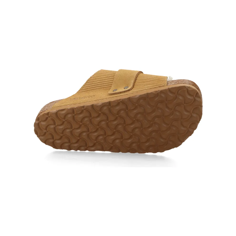 Birkenstock Kyoto Shearling Suede Leather/Fur “Corduroy Cork Brown” – 1028178