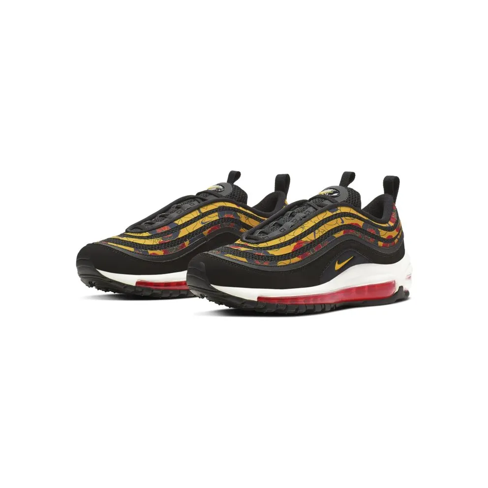 Nike Air Max 97 Floral Black (W) Black/University Gold-Sail-Bright Crimson (BV0129-001)