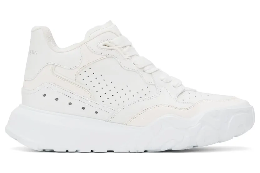 Alexander McQueen White New Court Low-Top Sneakers (708082WICD6)