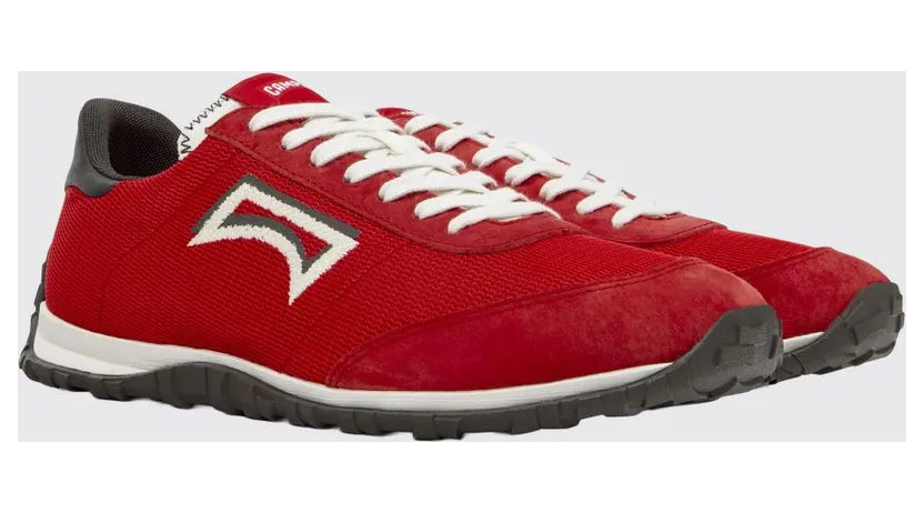 Camper Drift Walk Sneakers in Recycled Fabric and Suede Red (K101098-004DRIFTWALK0)