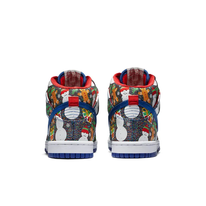 Nike SB Dunk High Concepts Ugly Christmas Sweater 2017 (GS) Blue Ribbon/Blue Ribbon-Atom Red (AO1559-446)