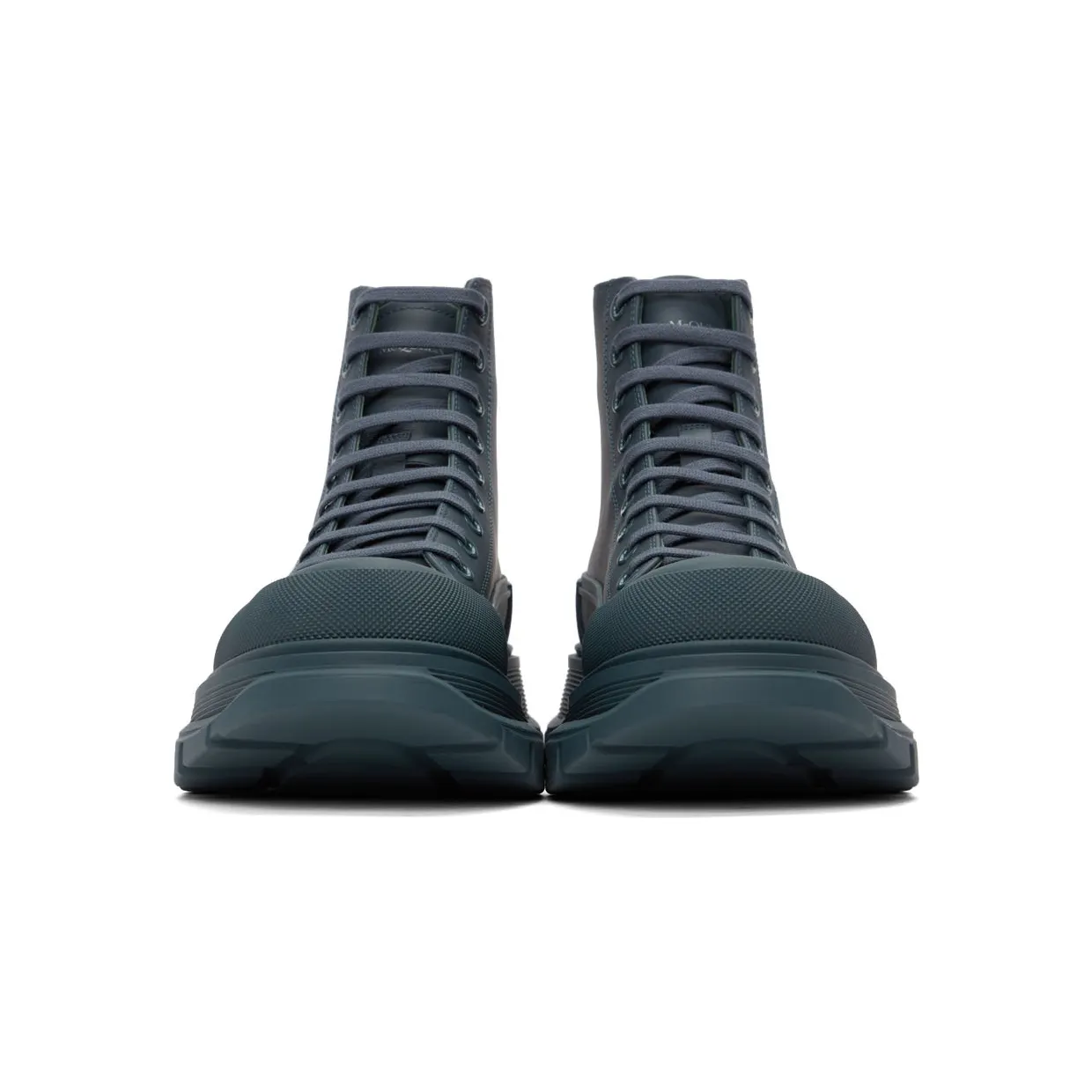 Alexander McQueen Grey Tread Slick High Sneakers (627206WIBT14476) (2)