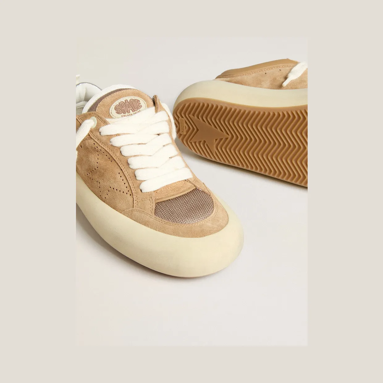 Golden Goose Space-Star Cube In Tobacco Suede With Perforated Star (GWF00807.F007092.15331) (3)
