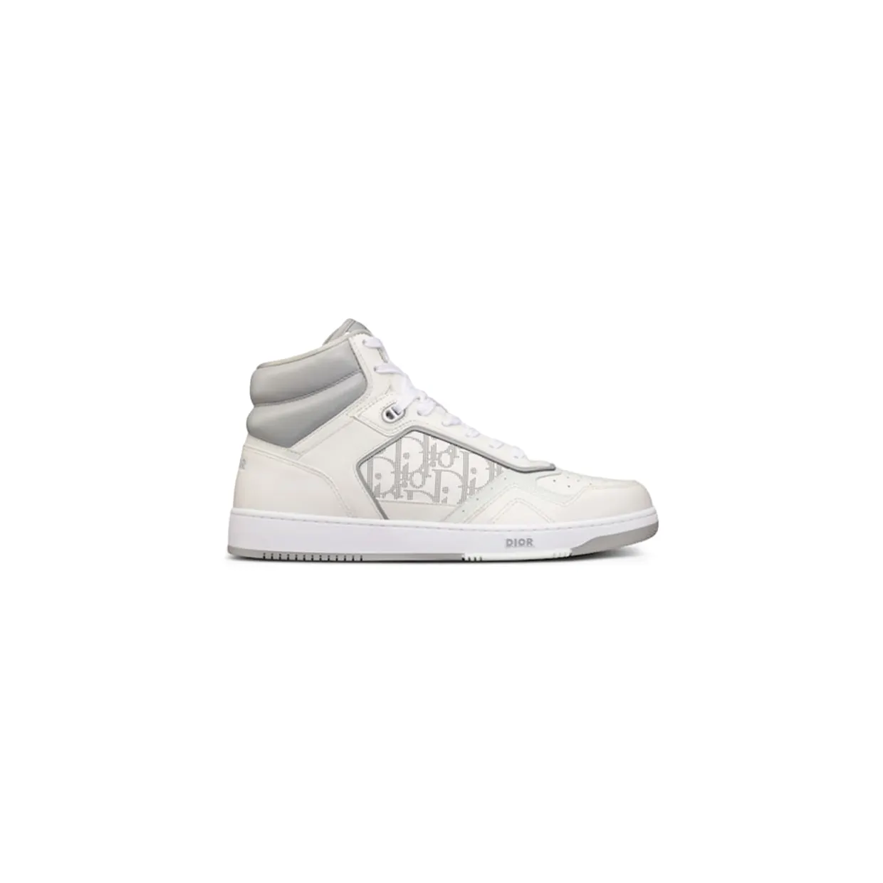 Dior B27 High White and Gray Smooth Calfskin with White Dior Oblique Galaxy Leather (3SH133ZIJ_H068)