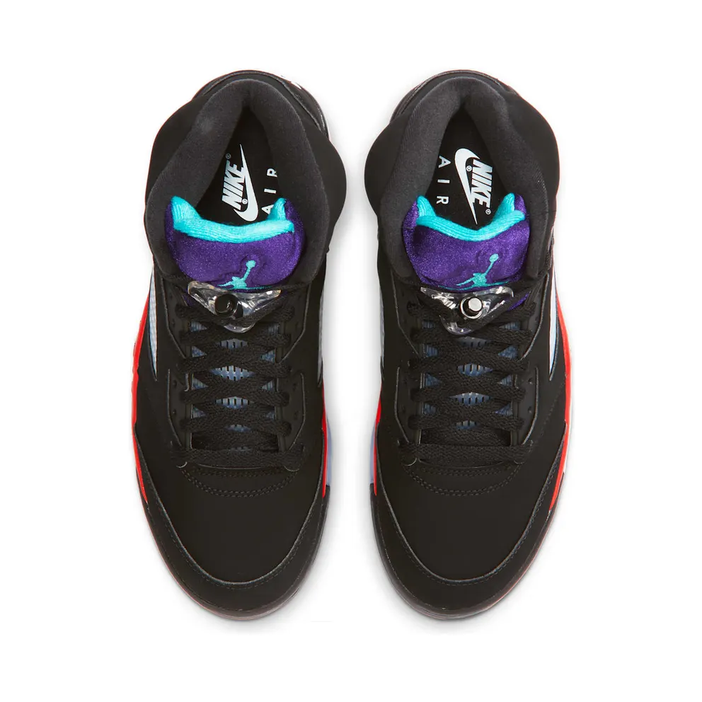 Jordan 5 Retro Top 3 Black/Fire Red-Grape Ice-New Emerald (CZ1786-001)