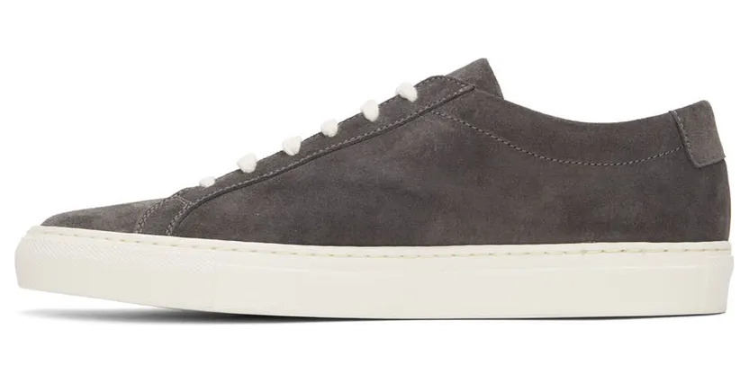 Common Projects Grey Suede Achilles Low Sneakers (ARTICLE 2327) (3)