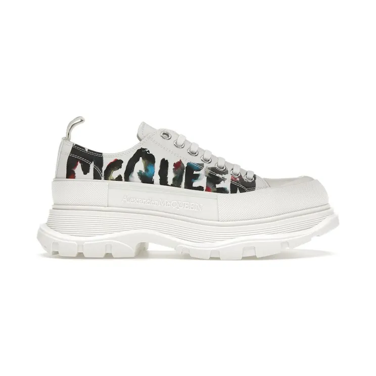 Alexander McQueen Tread Slick Low Lace Up White Grafitti (711108WIATC9583)