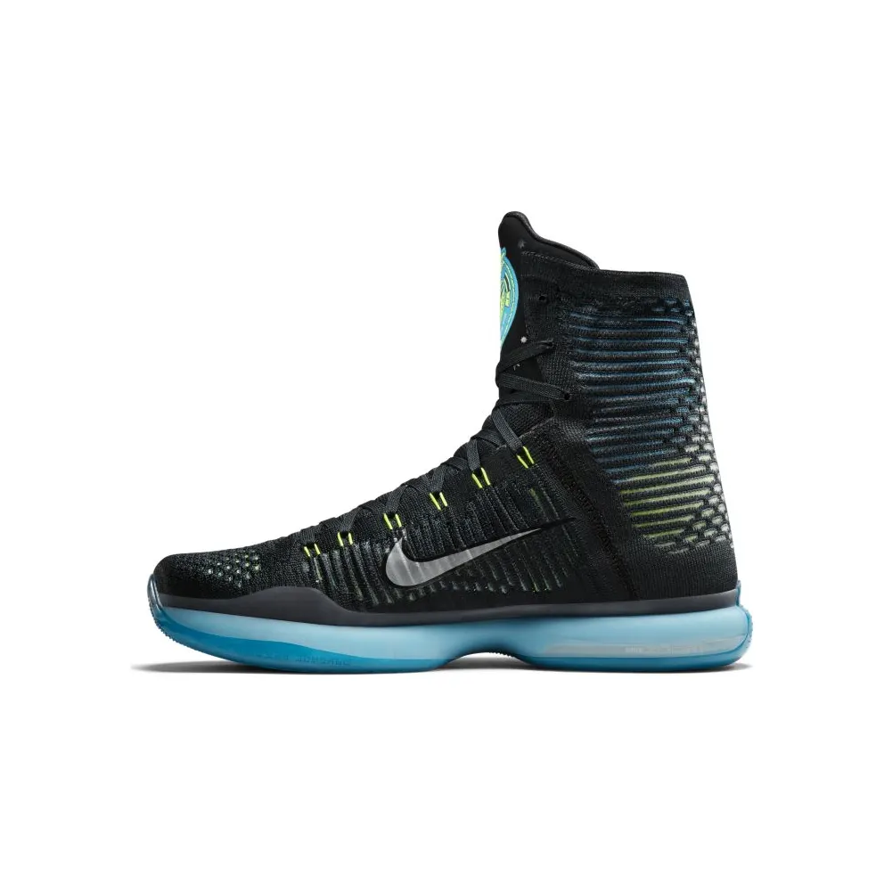 Nike Kobe 10 Elite Commander Black/Metallic Silver-Blue Lagoon-Volt (718763-004)