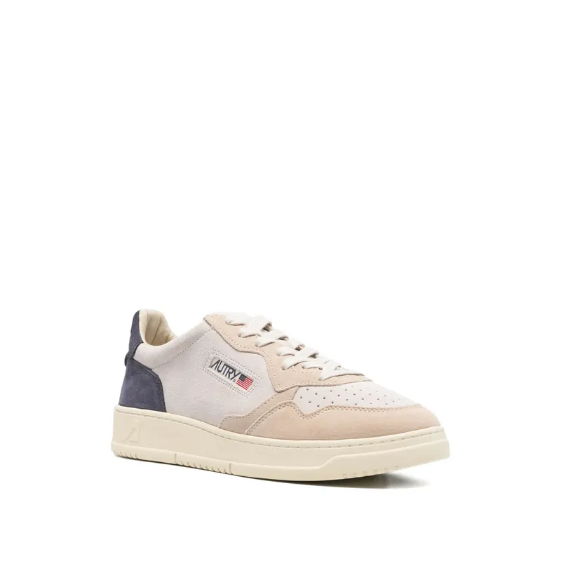 Autry Medalist Panelled Lace-up “Neutrals/Blue” (AULM TS29)