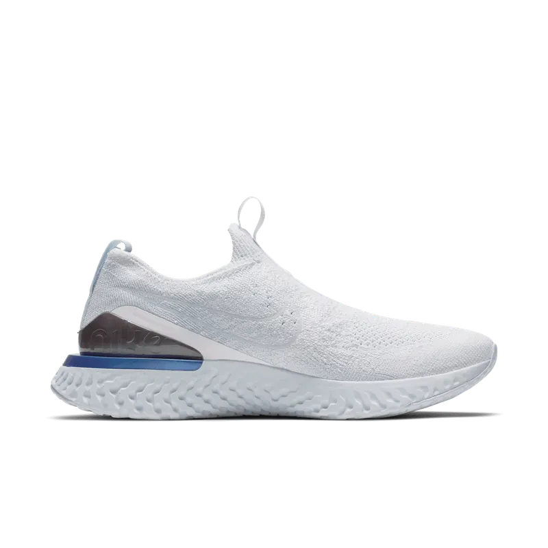 Nike Epic Phantom React Flyknit White Hydrogen Blue (W) White/White-Hydrogen Blue-Blue Tint-Racer Blue-Wolf Grey (BV0415-101)