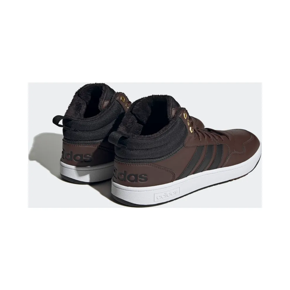 adidas Hoops 3.0 Mid Lifestyle Basketball Classic Winter Shoes Brown / Core Black / Gold Metallic (GZ6680)
